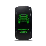 Rocker Switch for Jeep JK Windshield Lights Symbol - Green LED