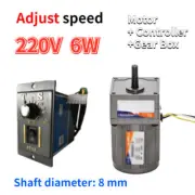 AC 220V 6W Electric Gear Motor Reversible 5-470 RPM Variable Speed Controller