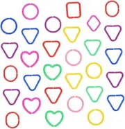 Kisangel Infant Toys Geometric Buckle Chain Links Plastic Chain Ring Toys for Classroom Math Shape Learning