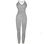 Female Fishnet Tights Suit Stockings Sling Cupless Crotchless Teddies Bodysuits Bodystockings Women Lingerie-good purple one size