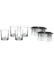 Godinger Chateau Dof Glasses (Set Of 4 With 2 Ice Molds)