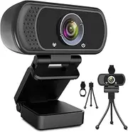 Webcam HD JFMShop 1080p Web Camera, USB PC Computer Webcam with Microphone, Laptop Desktop Full HD Camera Video Webcam 110 Degree Widescreen, Pro Streaming Webcam for Recording, Calling, Conferencing, Gaming (D10)