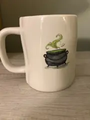 NEW RAE DUNN HALLOWEEN TOIL & TROUBLE BLACK CAULDRON WITCH MUG