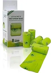 Little Pet World Eco-Friendly 8-Roll Dog Poop Bags - Convenient, Durable, and Biodegradable Waste Cleanup Solution (120 bags) Unscented