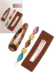 Kitsch Stackable Hair Clips for Women, Hair Barrettes for Women - 3pcs (Rust)