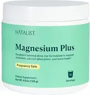 Magnesium Plus 300 mg Drink Mix with Calcium & Vitamin D3 - Complete Whole Body Replenish & Relax Supplements for Women - Vegetarian, Gluten-Free Raspberry Flavor Powder - 15 Servings