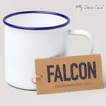 FALCON 獵鷹琺瑯 馬克杯 茶杯 水杯 琺瑯杯 350ML 藍白[美學生活]