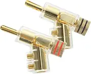 Angoily 2pcs Golden Zinc Alloy Speaker Spade Connectors Banana Plug for Loudspeaker Banana Plugs for Video Receiver Abs Terminal for Loudspeaker
