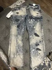 Men PRPS New York Japan Barracuda Distressed Paint Denim Jeans 40x34 NEW NWT