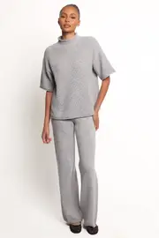 [PUP14] Remii Knit Pant Set - Grey S Grey