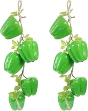 BESPORTBLE 2pcs Realistic Simulated Green Pepper Fake Vegetables for Home Decor Cognitive Teaching