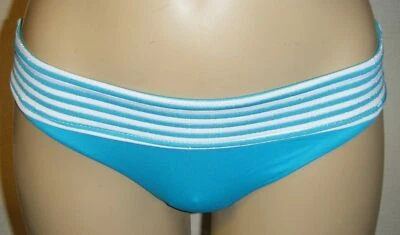 Seafolly Bikini Brief Size 8 Capri Blue White Stripe Tankini Hipster Bottom New