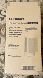 New Cuisinart Purxium Freestanding Air Purifier w/HEPA Filter, UV-C CAP-1000