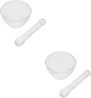 ULTECHNOVO 2 Sets Glass Set Bowl Shaker Sink Bar Utensil Cup Mixer Bottles Pesto Kitchenware Grinders Cocktail Burr Electric Gadgets Holder Setting Spray Espresso Pestle Transparent