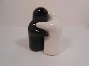 Black & White Yin/Yang Hugging Ghosts Ceramic Salt & Pepper Shakers
