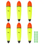 Fishing Floats Slip Bobbers with Beads 1.8 Oz for Freshwater(6 Pack, Red/Yellow)