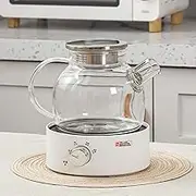 16cm Electric Mini Stove, 360 Degree Vertical Heating, Compact & Portable Countertop Hot Plate for Tea and Coffee, Safer Than Induction Cooker, Even Heating, Round Body (White)