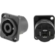 AMPHENOL PD4060 D Flange 4-Pole Speakon Socket Chassis Mount - Sp-4-Md Solder Tabs D FLANGE 4-POLE
