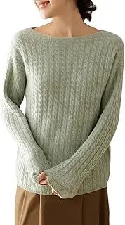 [Generic] Women Goat Cashmere Sweaters, O Neck Loose, Long Sleeve Warm Sweater Knit Jumper Top