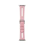 PU Leather Window Watch Strap For Apple 1/2/3/4/5/6se Generation 38 40 41MM Bracelet - Pink