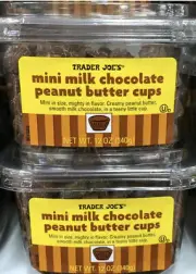2 -TRADER JOE'S MINI MILK CHOCOLATE PEANUT BUTTER CUPS 2 PACKS EACH 12 OZ KOSHER