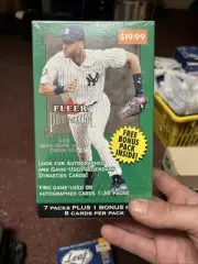 2002 Fleer Premium: Factory Sealed Blaster Box 8 Packs Derek Jeter on Cover