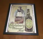 CARLSBERG PILSNER BEER FRAMED COLOR AD PRINT