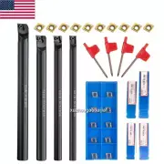 4pcs Boring Bar Set S07K S08K S10K S12M SCLCR06+ 4pcs wrenches and 10pcs Inserts