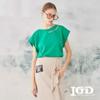 在飛比找momo購物網優惠-【IGD 英格麗】網路獨賣款-法式袖寬鬆綿上衣(綠色)