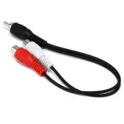 0.5FT RCA Male to Dual Female Y Splitter Audio Cable Adapter Converter Black