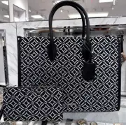 MICHAEL KORS MIRELLA Tote Satchel Crossbody MD BAG Metallic Black Silver +WALLET