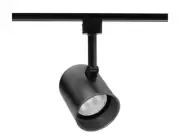 Juno Trac-Lites Black Round-Back Cylinder Light with Black Baffle