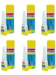 6 x Soudal 2C Professional Super Adhesive Glue Kit 50g Cyano & 200ml Activator