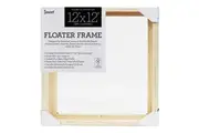 Jasart Thin Edge Artwork 12x12" Wood Floater Canvas Painting Frame Sqr Natural