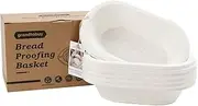 Pulp Bread Proofing Basket 11 inch Oval Sourdough Banneton Bortform Bread Baking Supplies with Storage Bag 30pcs Disposable Non-woven Liners for Professional and Homemade Bread