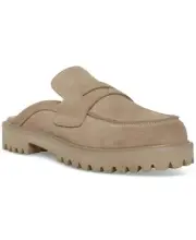 Aqua College Women's Fever Slip-on Penny Loafer Mule Flats Sand Suede 9.5M - NEW