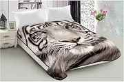 LYLAC WINTER BLANKET 2 Ply Reversible Silky Soft Plush Warm Blanket 3.8KG 200X240CM TIGER FACE