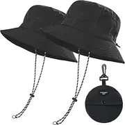[Aymorder] Waterproof Bucket Hat for Women, Sun Bucket Hat for Men, Outdoor Fishing Hat, Quick Dry Waterproof Packable Rain Hat, Summer Hat Hiking UV Protection Sun Hat for Hiking Outdoor with Strings