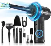 NOWRISE Compressed Air Duster with Keycap Puller, 3 Speed Adjustable Keyboard Laptop Computer Screen Pc Cleaner Cleaning Kit, Electric Cordless Canned Compressed Air Can Duster for Pc, Air Blower