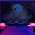 Crow Gothic Large Wall Art Poster Blacklight Tapestry UV Reactive Wall Hanging