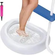 GIONAR Inflatable Pool Foot Bath Basin, Foot Soaking Bath Basin Foot Bath for Pool Entry Ladder with Handy Air Valve for Swimming Pool Hot Tub Spa Clean Feet+1 Handy Air Valve (1 Pack)