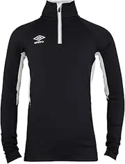 [UMBRO] Big Boys Youth Off Field Pullover Jacket, Black/White Large 14-16