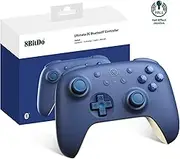 8Bitdo Ultimate 2C Bluetooth Controller (Hall Effect Joystick Update) - for Switch, with Remappable L4/R4 Bumpers, 6-axis Motion Control, Rumble Vibration and Turbo Function (Dark Blue)