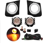 GIFAYUAN LIGHT Fog Light For Mitsubishi TRITON L200 2015 2016 2017 2018 DRL Daytime Running Lamp Bumper Driving Headlights Wires Switch(LED YELLOW)