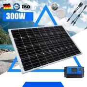 12V 300W Solar Panel Kit Mono Home Caravan Camping Charging USB 30A Controller