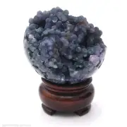Sphere 57mm Grape Agate 190g Gemstone Crystal Ball Natural Mineral Inc Stand
