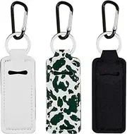[KUKEANVO] Chapsticks Holder Keychain for Lipstick, Lip Balm Keychain Holder with Clip, Stocking Stuffers for Women