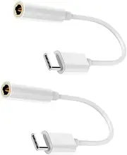 CLISPEED 2pcs C to Audio Adapter USB C Male to Female Jack Reversible Design for Easy Connection Compatible with Earphones and Audio Devices for Music and Multimedia