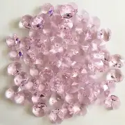 50Pcs 14mm Pink Octagon Glass Beads Crystal Chandelier Chain Prism DIY Supplies