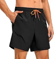 Ultrafun Mens Swim Trunks with Compression Liner 7 Inch Inseam Quick Dry 2 in 1 Swimming Board Shorts Swimsuit for Men